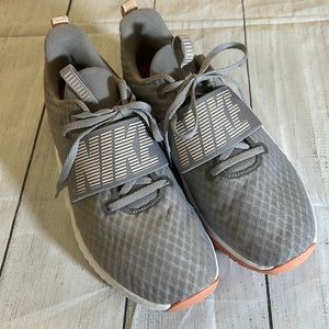 Nike Renew ladies sz9.5 peach/gray sneakers lace up with elastic cross b…